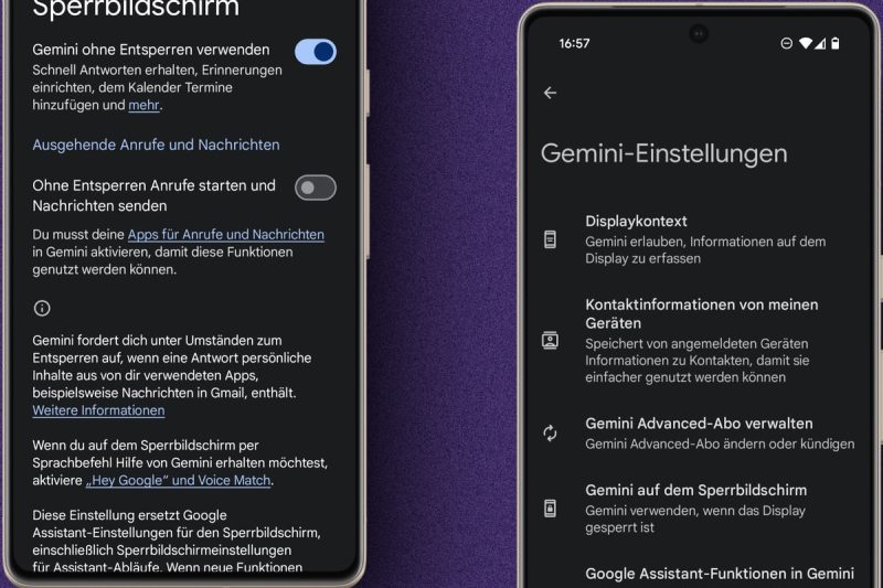 Gemini-Erweiterungen direkt vom Sperrbildschirm nutzen